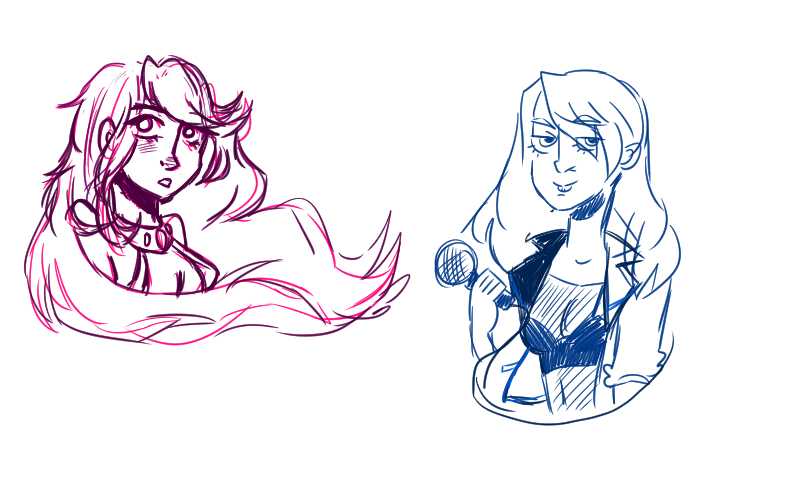 sketches of DC gals (WIP)