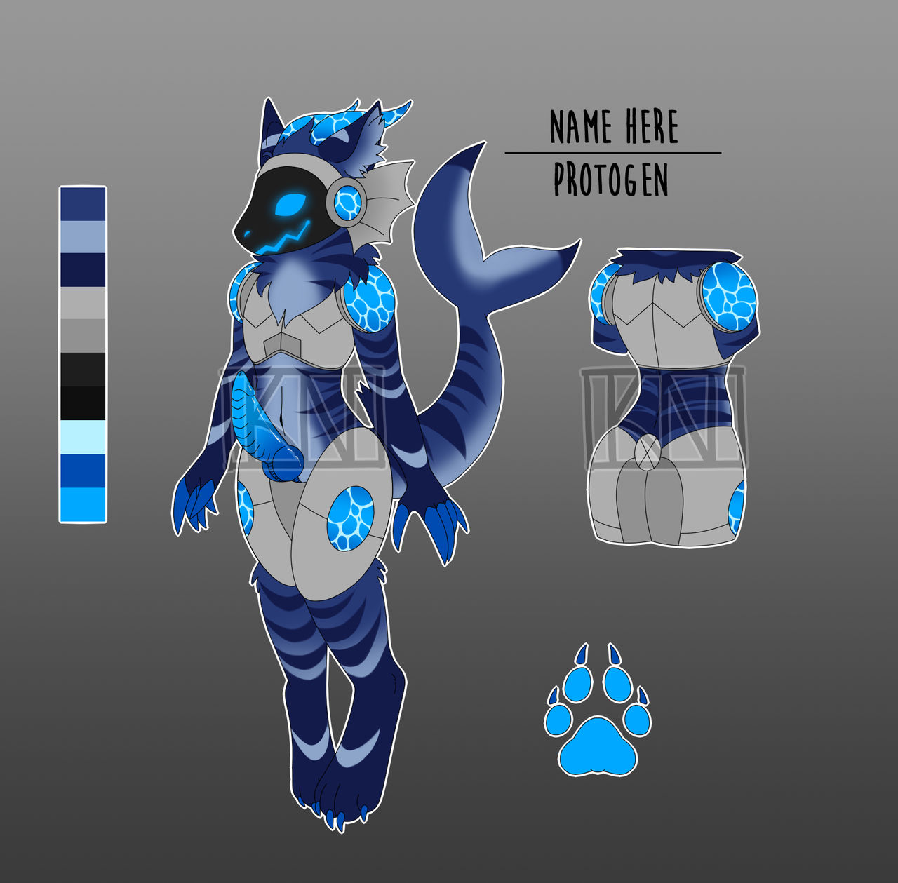 Wsom Protogen Ocean Blue Protogen Adoptable by kinqynyarth on DeviantArt