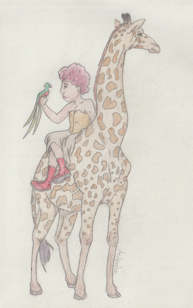 A Bird, a Girl, and a Giraffe by axalendra