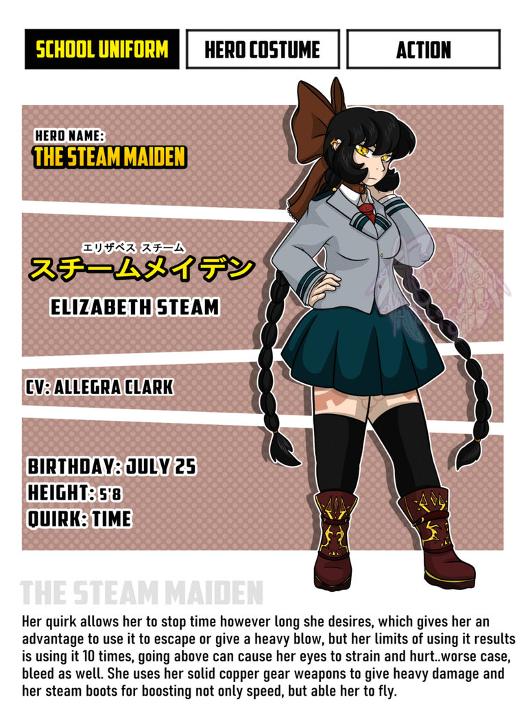 Mha Oc File My Hero Academia OC: Elizabeth Steam by Awoken-Artist on DeviantArt