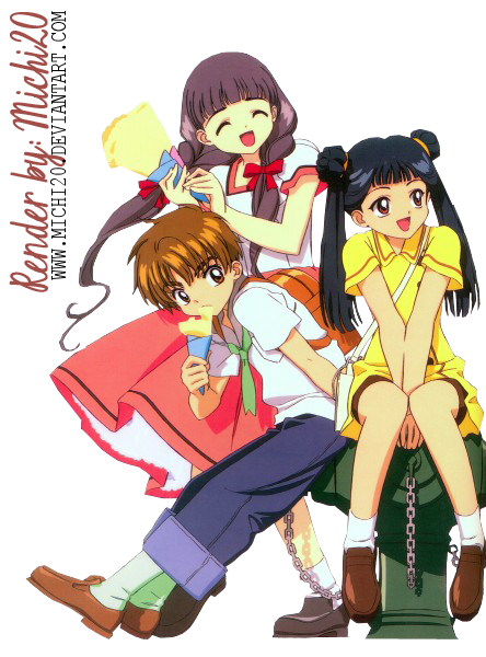 Shaoran, Tomoyo y Meilin-Render