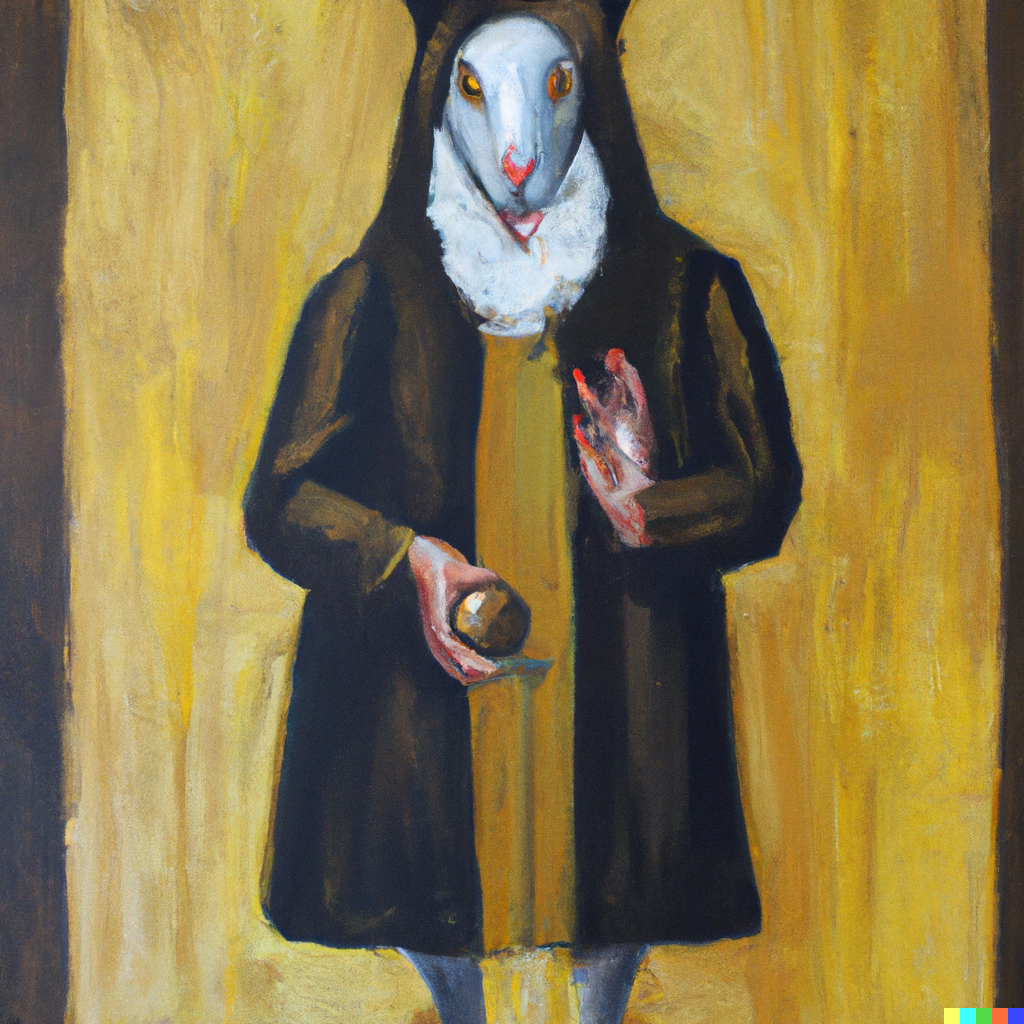 Rabbit Priest - an oil paint of a rabbit priest of by Tei-Addison on