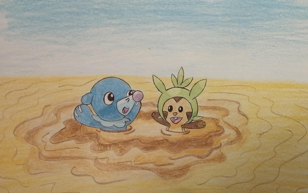 Popplio and Chespin are sinking in quicksand
