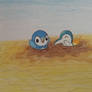 Piplup and Cyndaquil are sinking in quicksand
