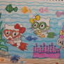 Kitty, Mimmy and My Melody are scuba diving