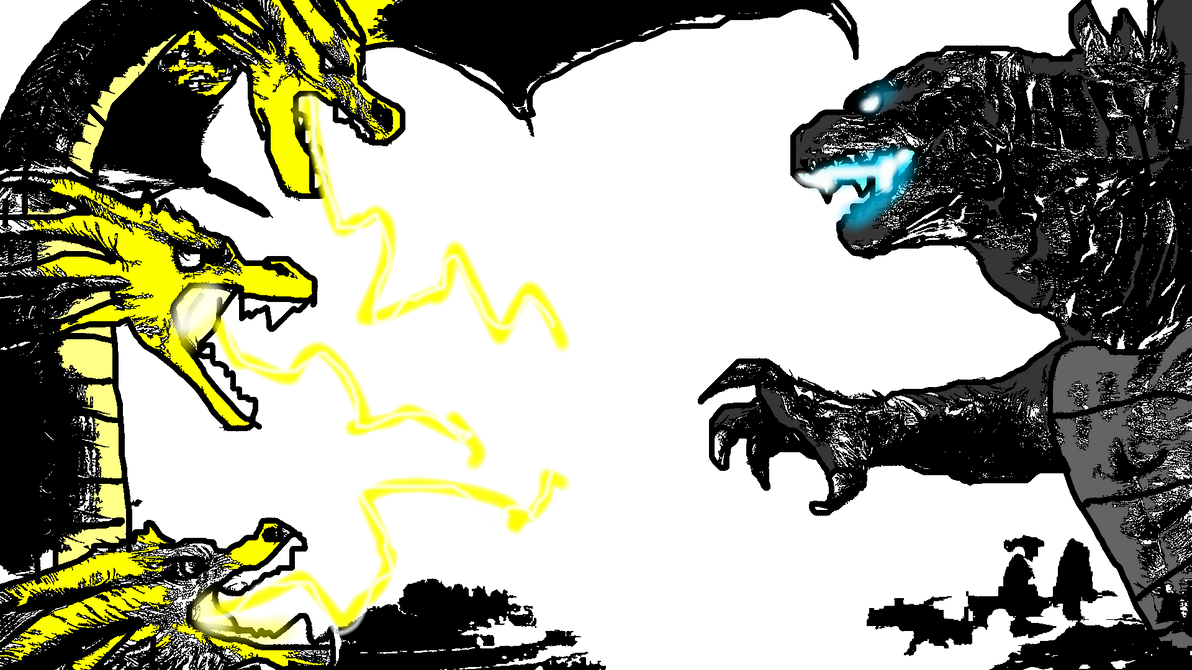 Godzilla Vs Rival Godzilla VS Gihdorah by Markendria on DeviantArt