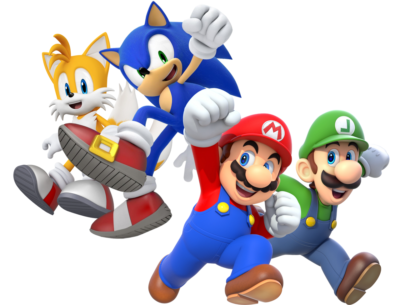 Mario, Sonic, Tails, and Luigi! by Markendria on DeviantArt