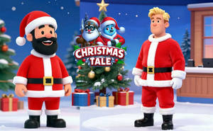 A Christmas Carol with Santa Raider and Santa Blue