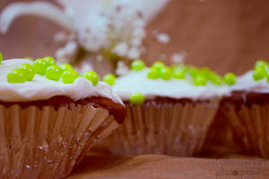 Green Dot Cupcakes