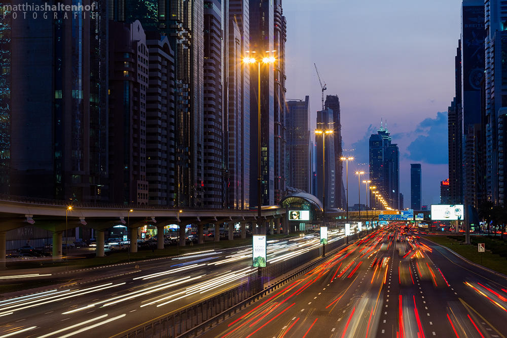 Sheikh Zayed Road by MatthiasHaltenhof