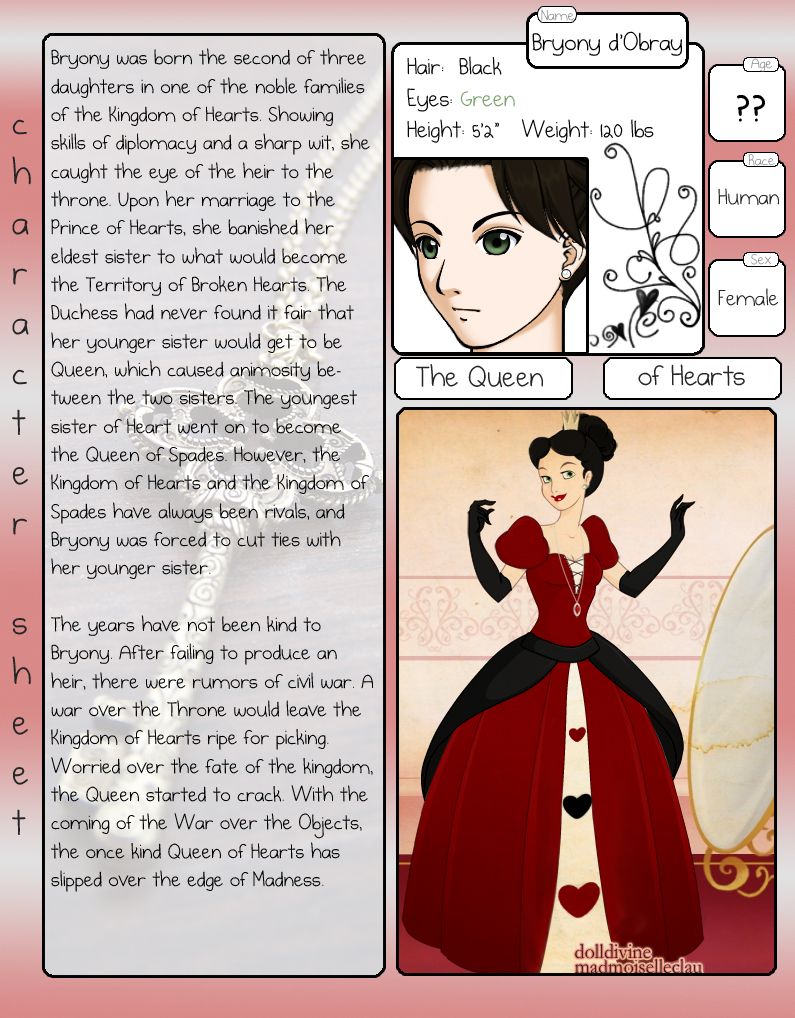 Chara sheet- Queen of Hearts