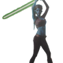 Aayla Secura with Green Lightsaber