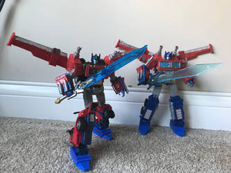 Double Powermaster Optimus Prime by SuperHeroTimeFan