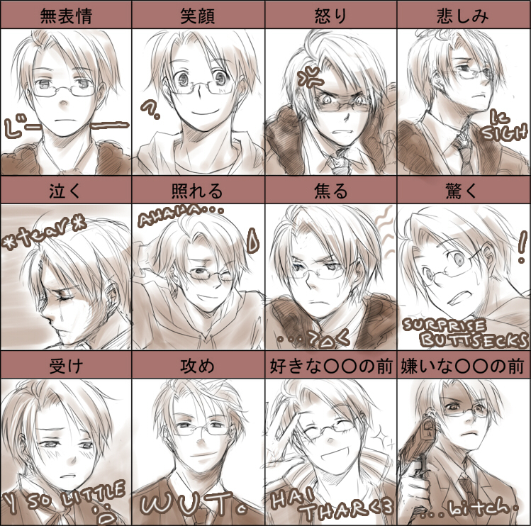 Hetalia - America emotions