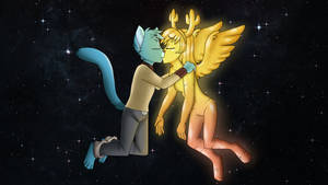 Gumball and Penny Kiss (Without Shell)