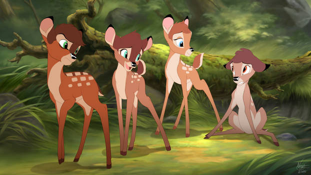 Bambi 3 - 4  Main characters MY AU