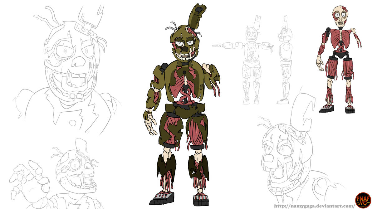 Springtrap Before He Rotted Old Springtrap (Salvage Springtrap Re-design) by NamyG on DeviantArt