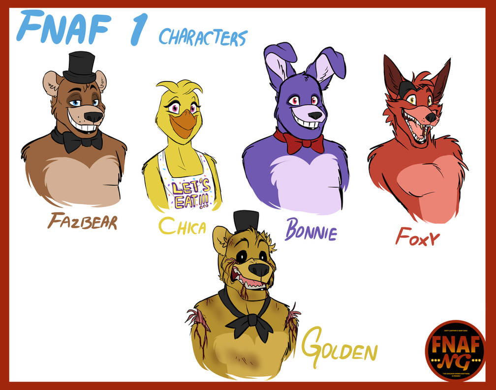 FNAFNG_FNAF 1 Characters by NamyG on DeviantArt