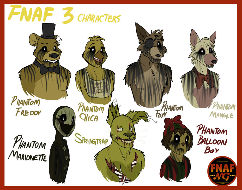 FNAFNG_FNAF 3 Characters by NamyGaga on DeviantArt