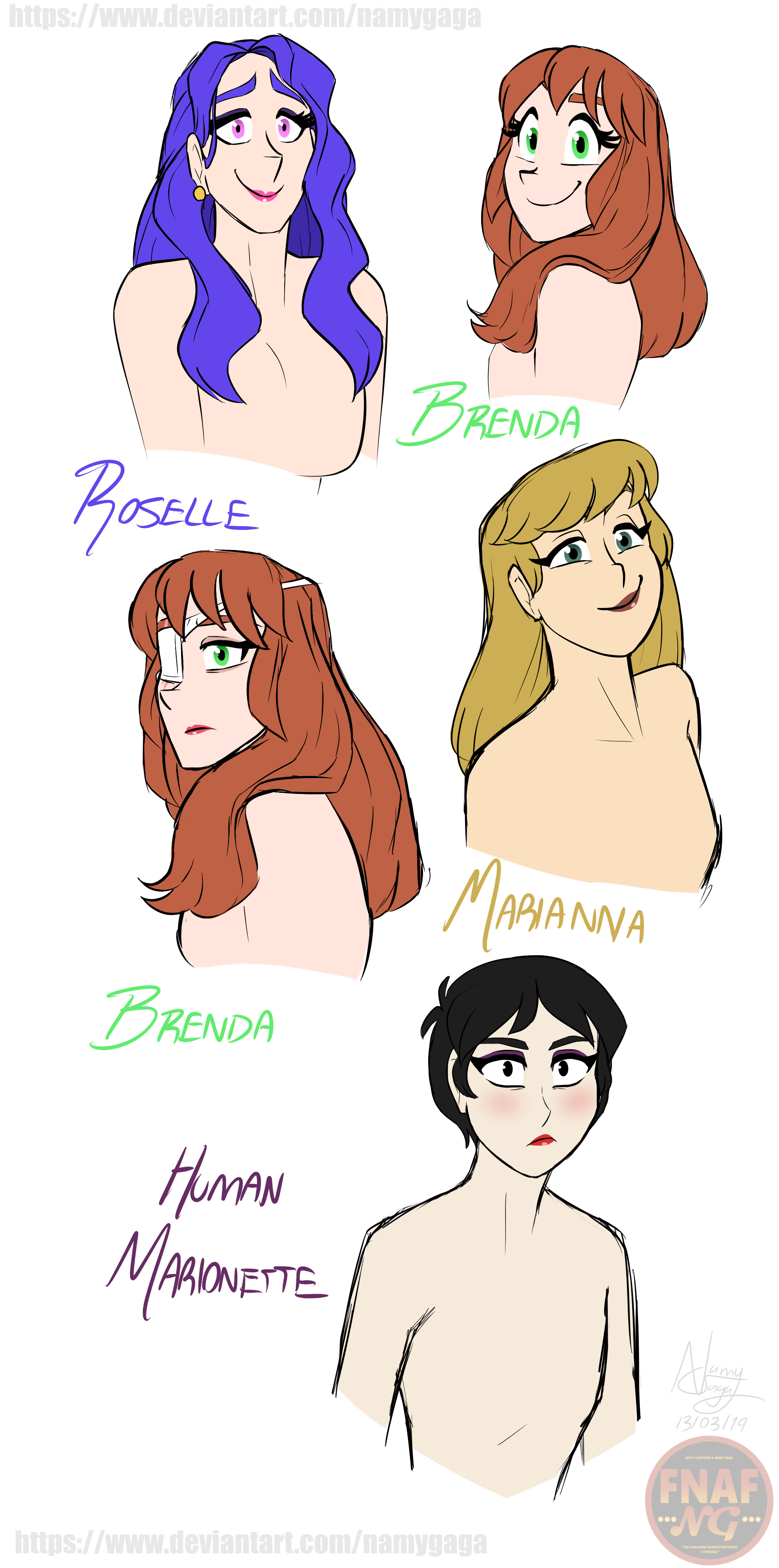 FNAFNG_Hair down girls 1 by NamyGaga