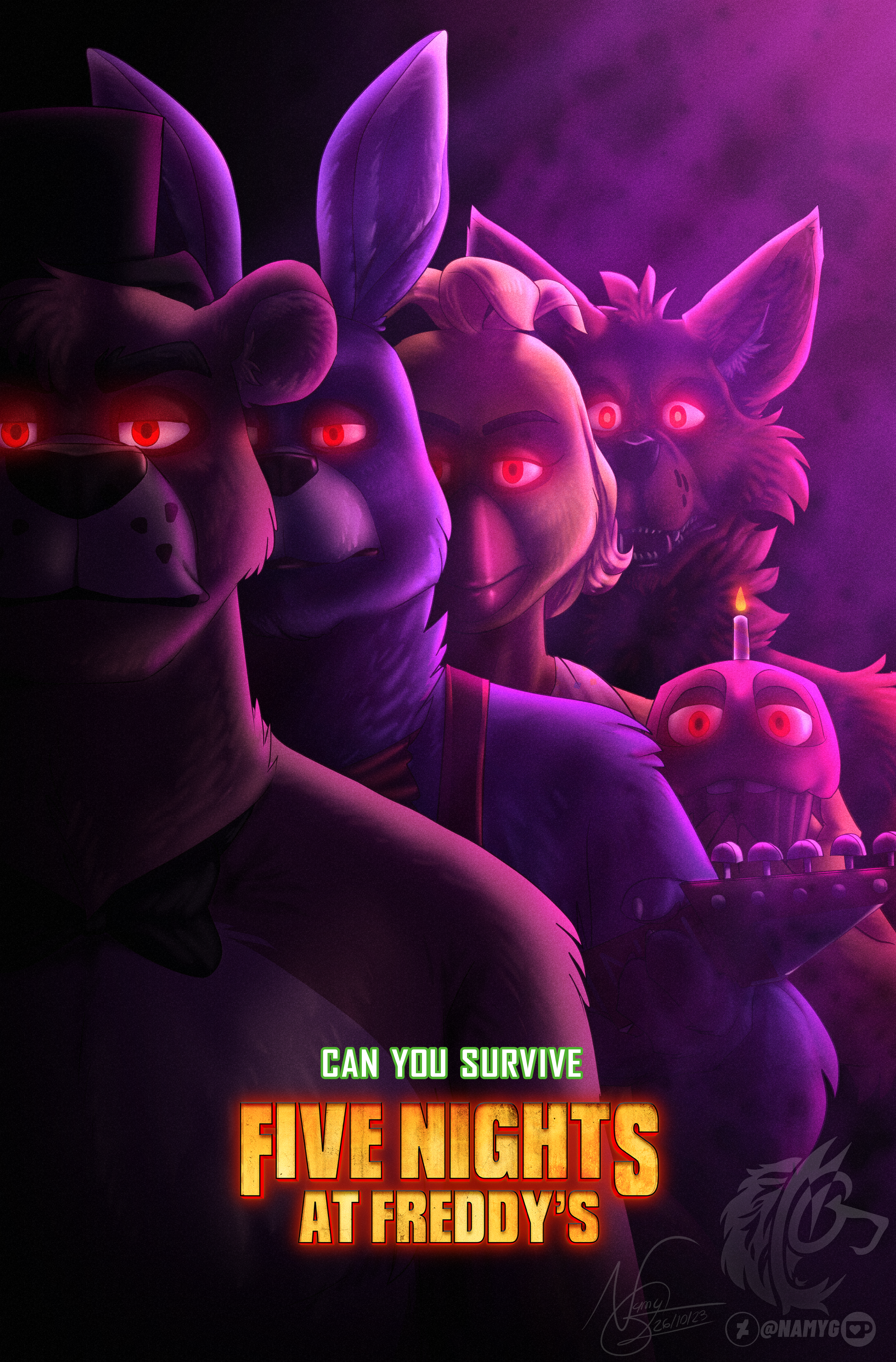 Fnaf Movie Main Gang Poster render by mysteriouspoggers12 on DeviantArt