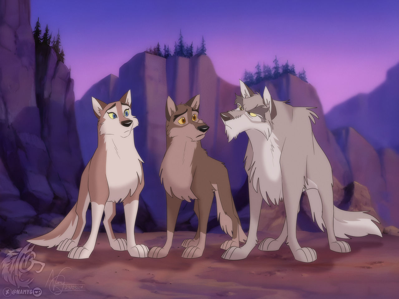 Three Wolves Animation AU - The 3 Wolves REDRAW by NamyG on DeviantArt
