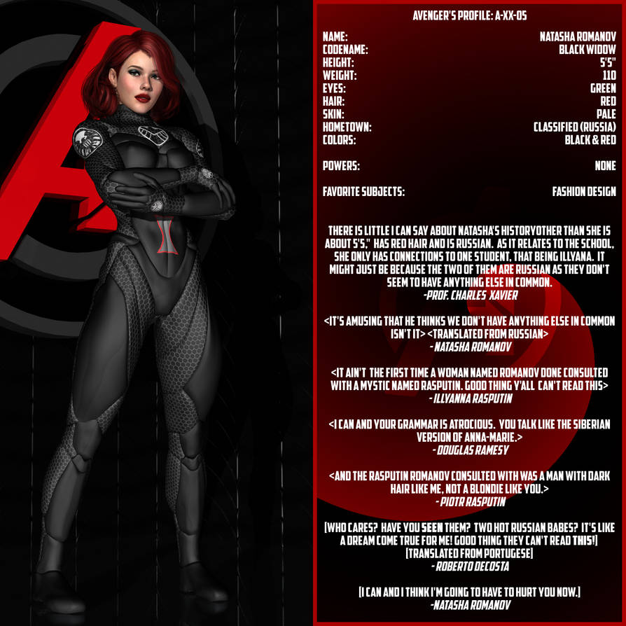 Avengers Profiles Black Widow By Sailmaster Seion On
