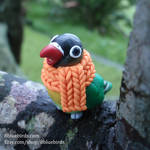 Orange Scarf Lovebird by The-Wandering-Bird