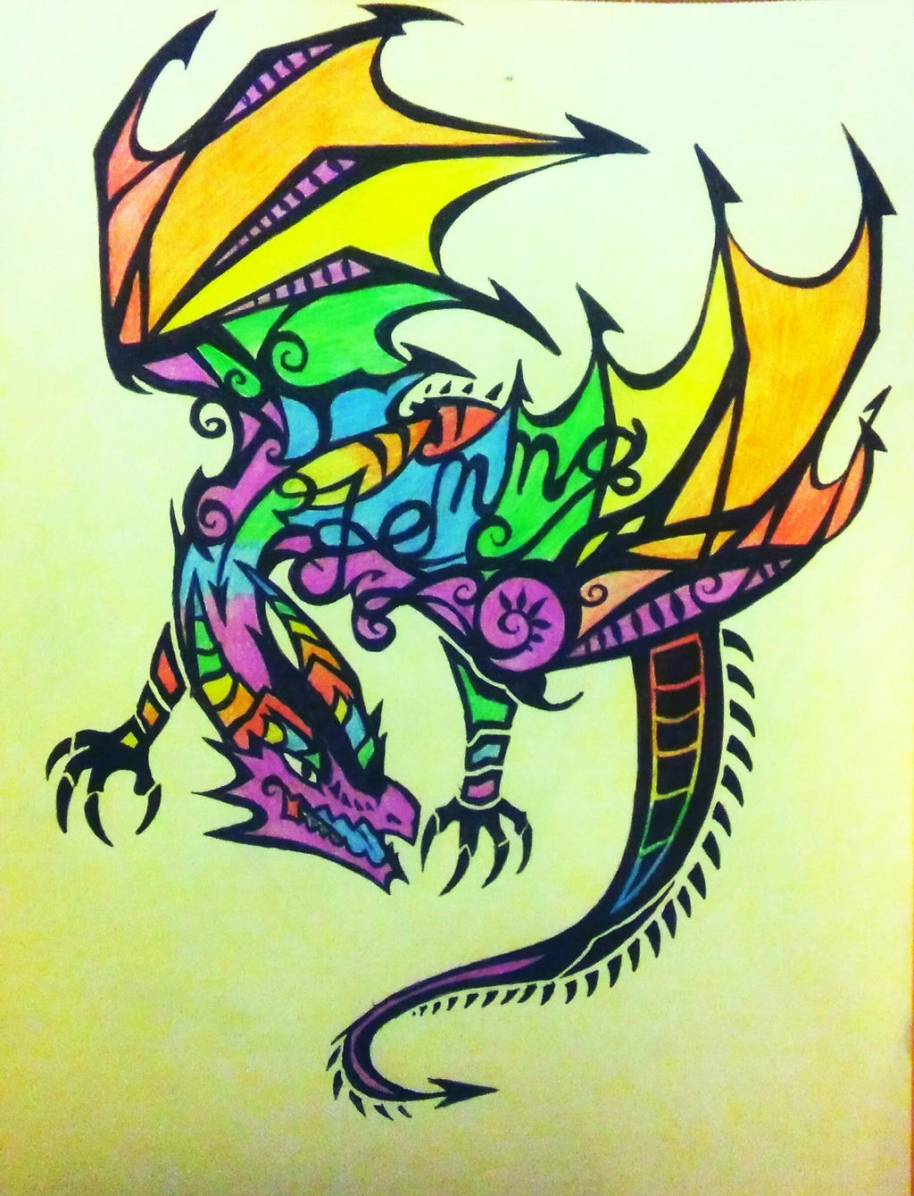 Colourful Dragon with name