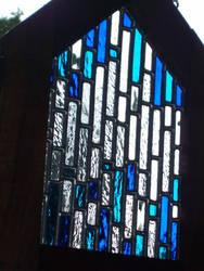 Lil'Church window,teal/blue.