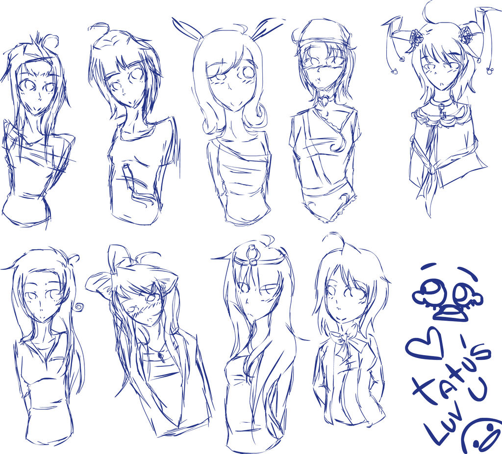 free half body grls Sketchs