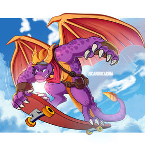 Adult Spyro Skateboarding