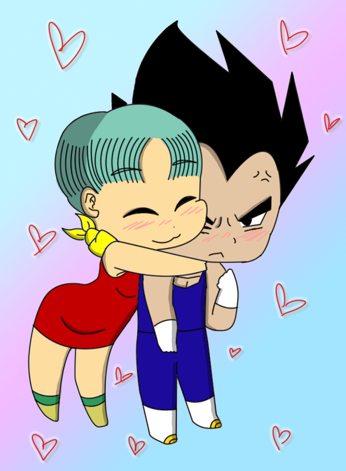 Vegeta Bulma Chibi Glomp