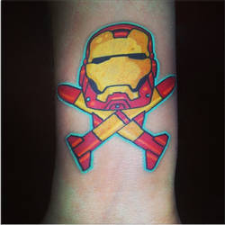 Iron Man Skull and Crossbones tattoo