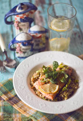 Salmon and risotto by FiorOf