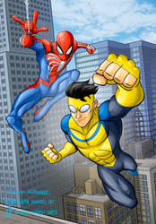 Spiderman and Invincible crossover fanart