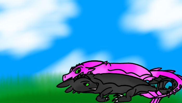 Raptor and Flame cuddling together in the grass by DanielAlon17042006 ...