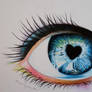 Colored pencil eye drawing