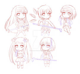 CM-2017 Lineart Chibi Aya, Max, Kris, Haku, Shizu