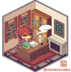 Pixel Honeycombs: Ougai's Library by hitogata