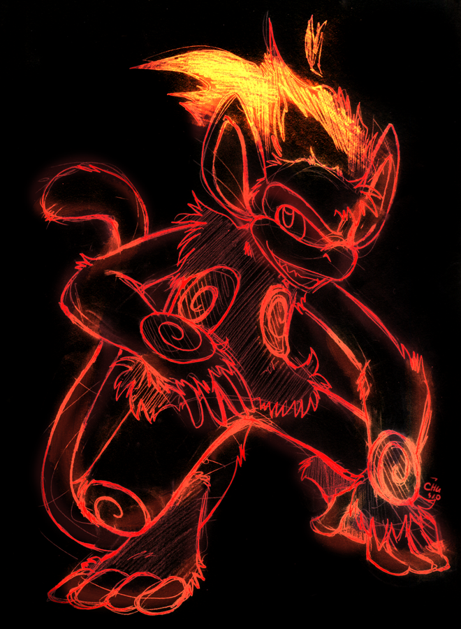 Neon Sketch Infernape