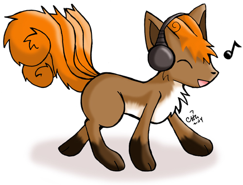 Vulpix with Headphones