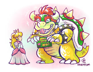 Bowser and Peach Being Cute