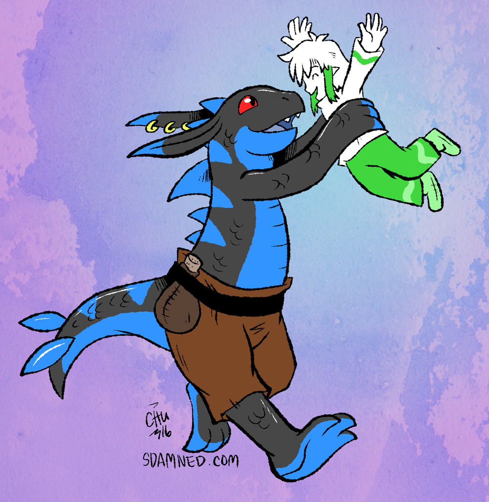 Lizard Dad and Angel Son