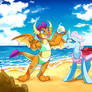[Commission] Smolder and Ocellus at the Beach