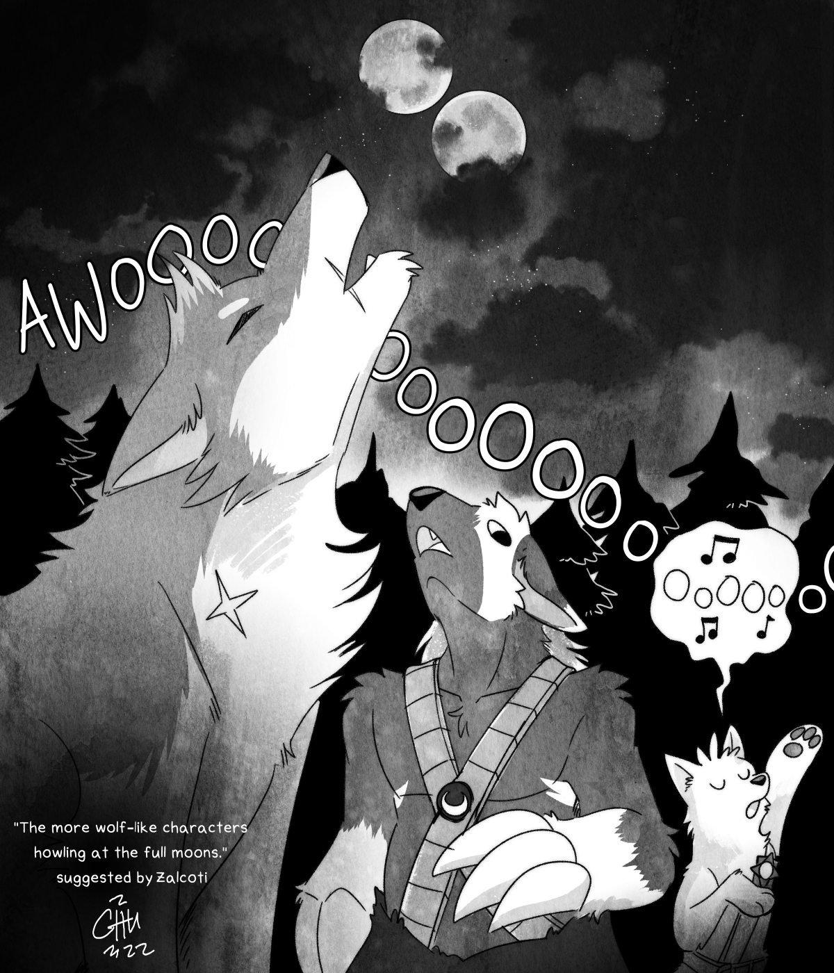 Wolf Howling Club by raizy on DeviantArt