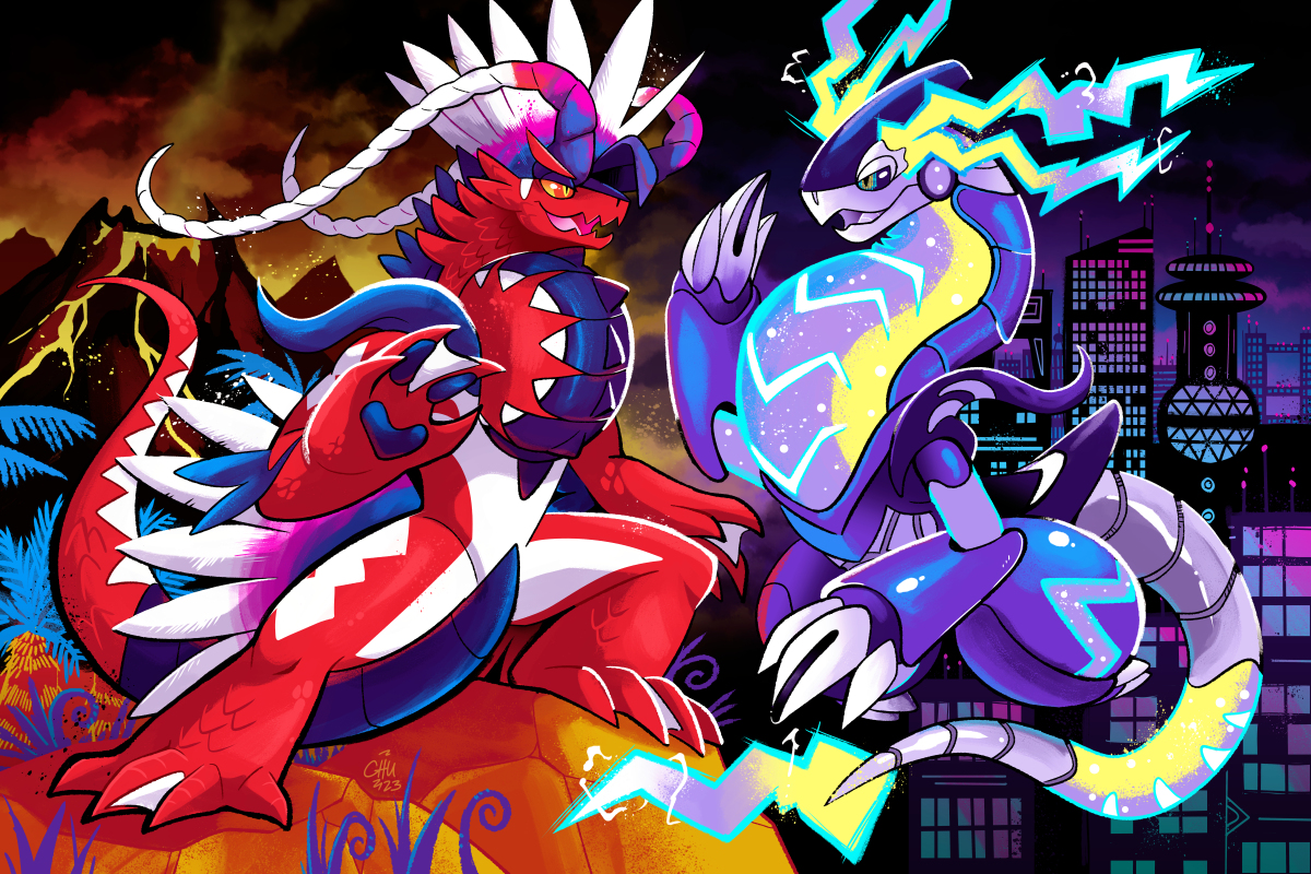 Koraidon, MIraidon and daddy Dialga by elzataerinn on DeviantArt