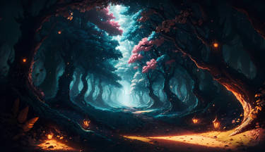 Magical Forest at Night