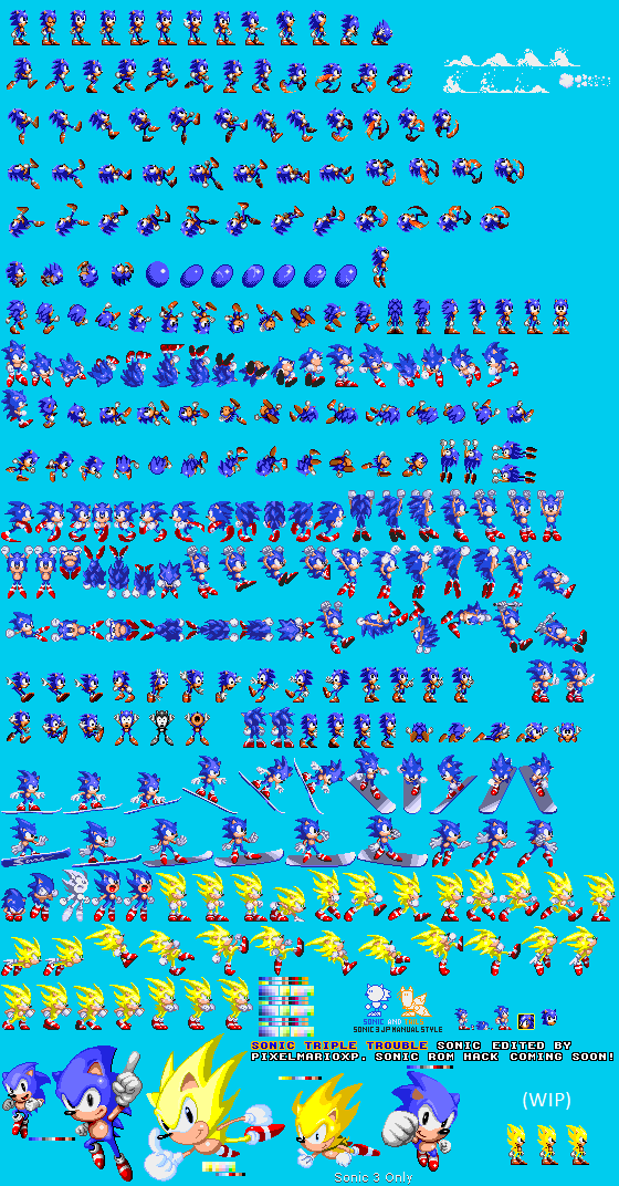 Sonic 3 R3imagined Test Sonic Push Sprites by LukeAural2 on DeviantArt