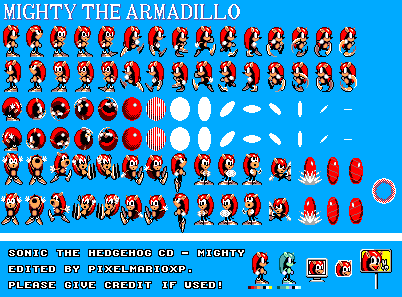 Sonic ATS/Mighty The Armadillo Sprite Sheet Remade by RedactedAccount on  DeviantArt